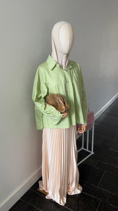 OVERSIZED SHIRT APPLE GREEN