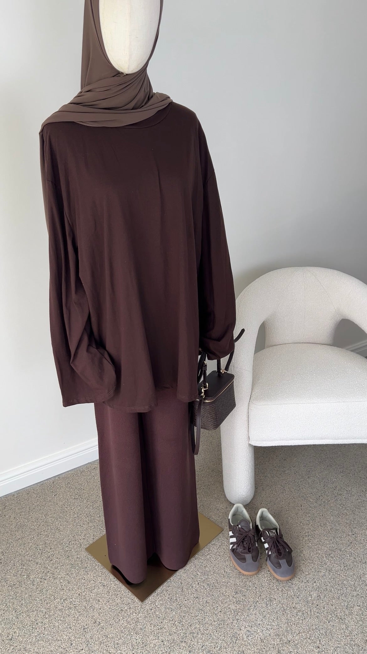 COTTON EXTRA LONGSLEEVE BROWN