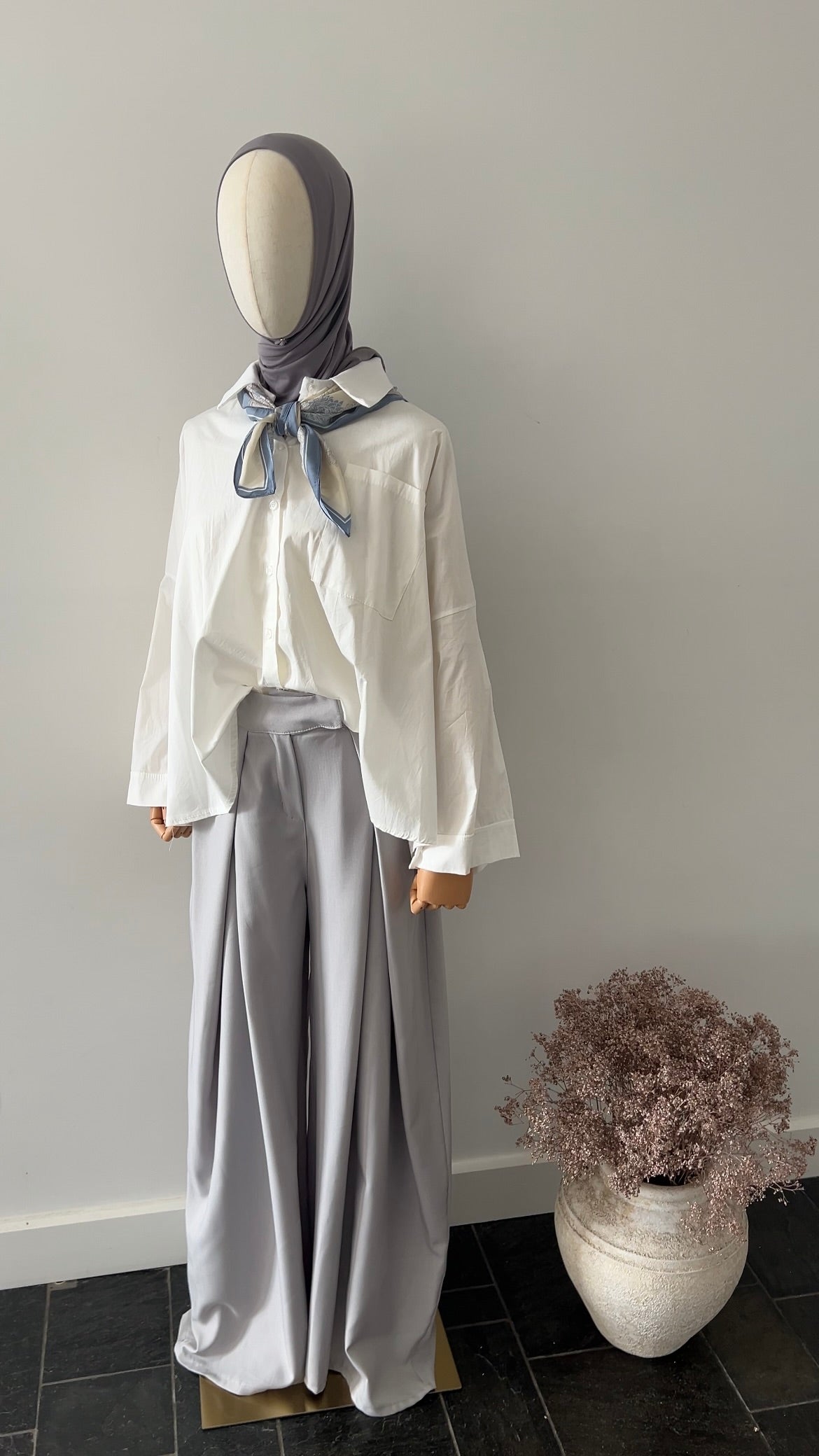 DRAPED TROUSERS GREY (TALL PROOF)