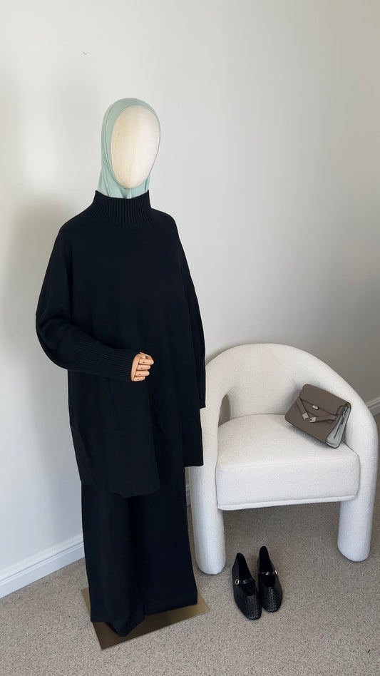 ELEGANT KNIT SET BLACK