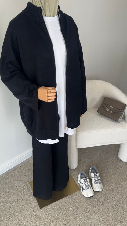 ZIP KNITTED SET BLACK