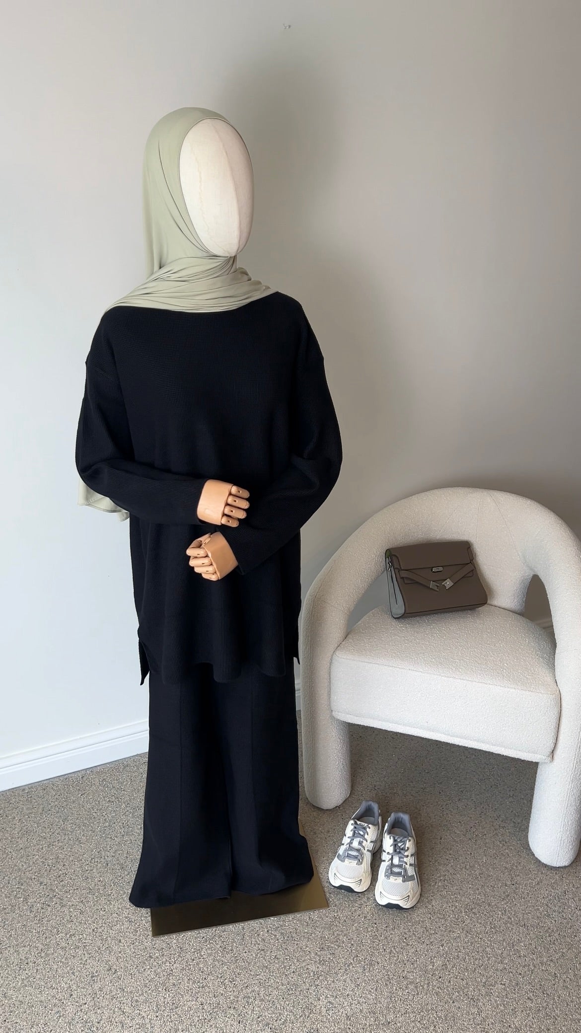 SEAM KNIT SET BLACK