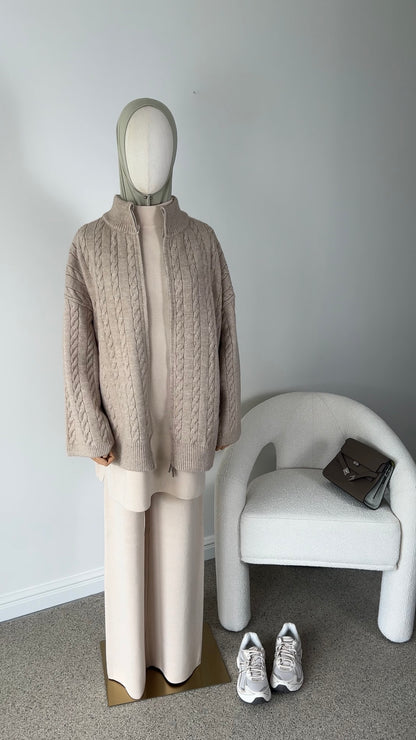 CABLE ZIPPER BEIGE