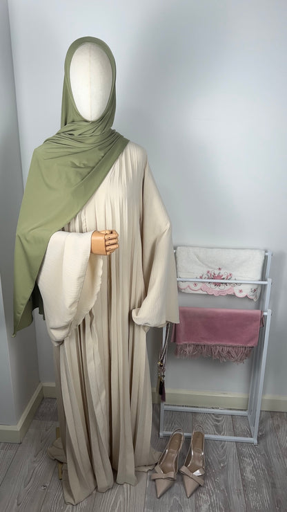 BEIGE PLEATED DRESS