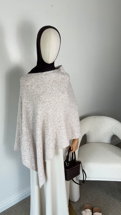 KNIT PONCHO BEIGE (RESTOCKING SOON)