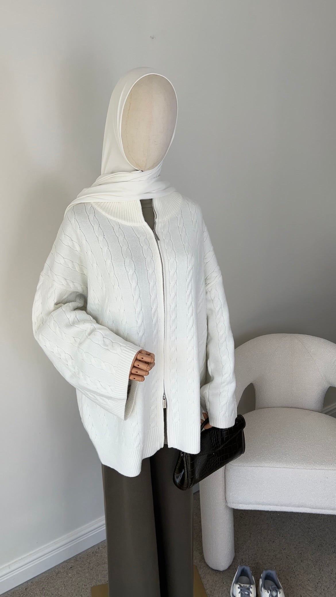 CABLE ZIPPER OFF WHITE