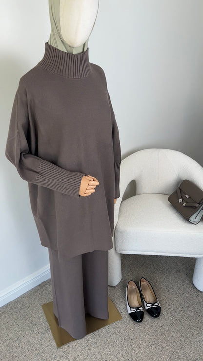 ELEGANT KNIT SET TAUPE