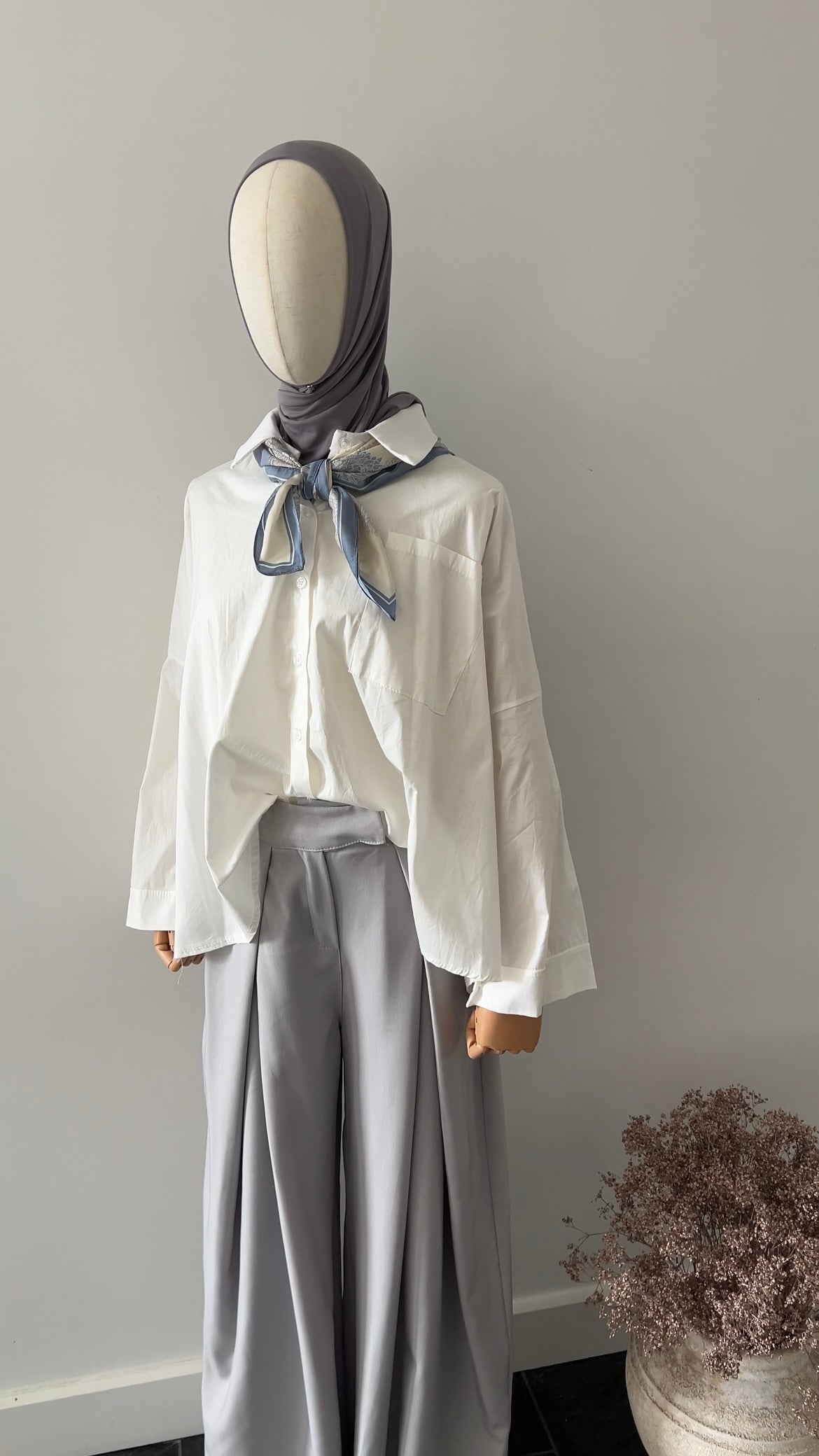 DRAPED TROUSERS GREY (TALL PROOF)