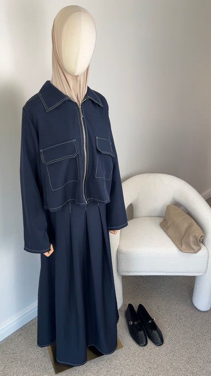 DENIM SKIRT SET NAVY