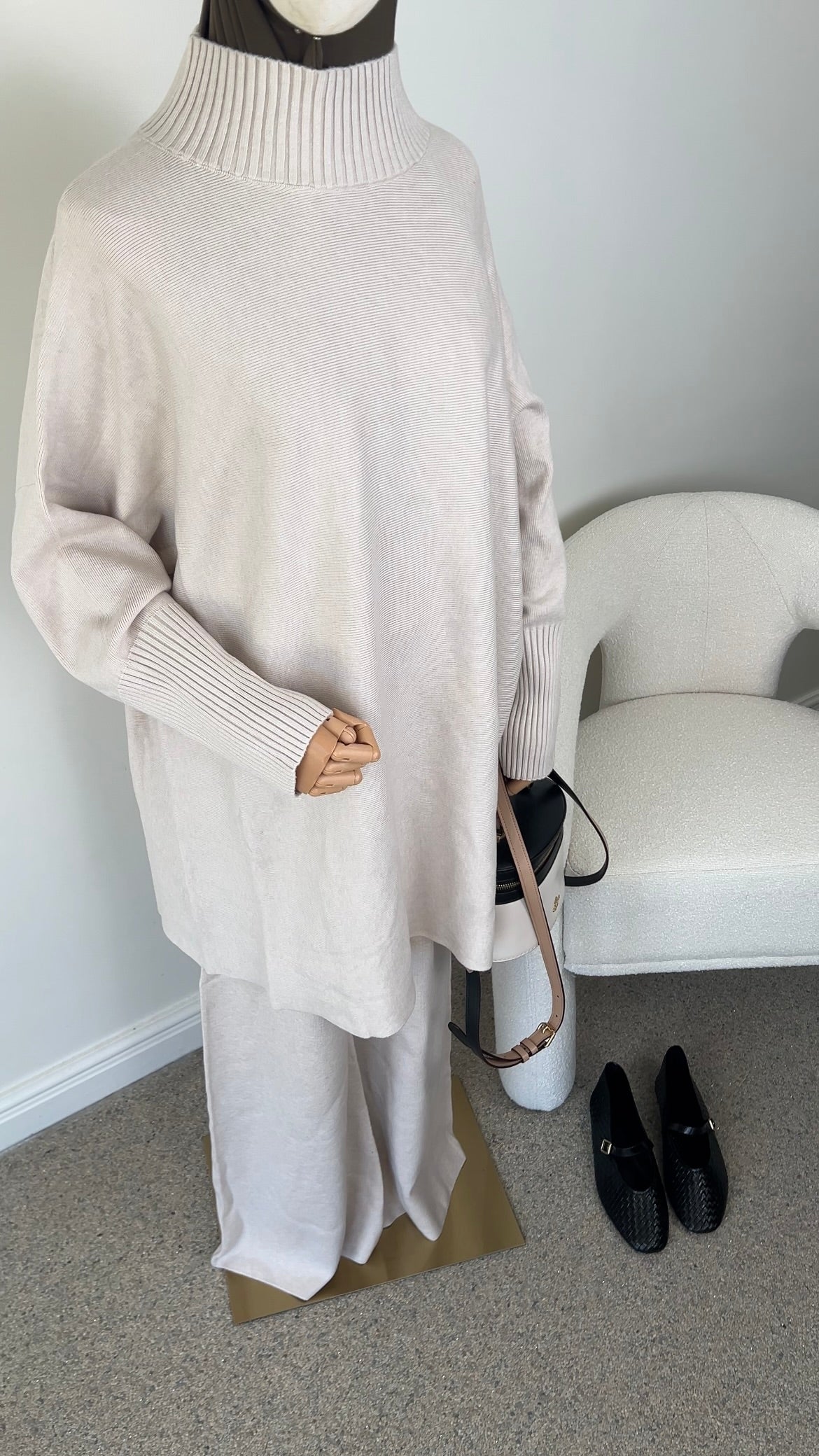 ELEGANT KNIT SET BEIGE