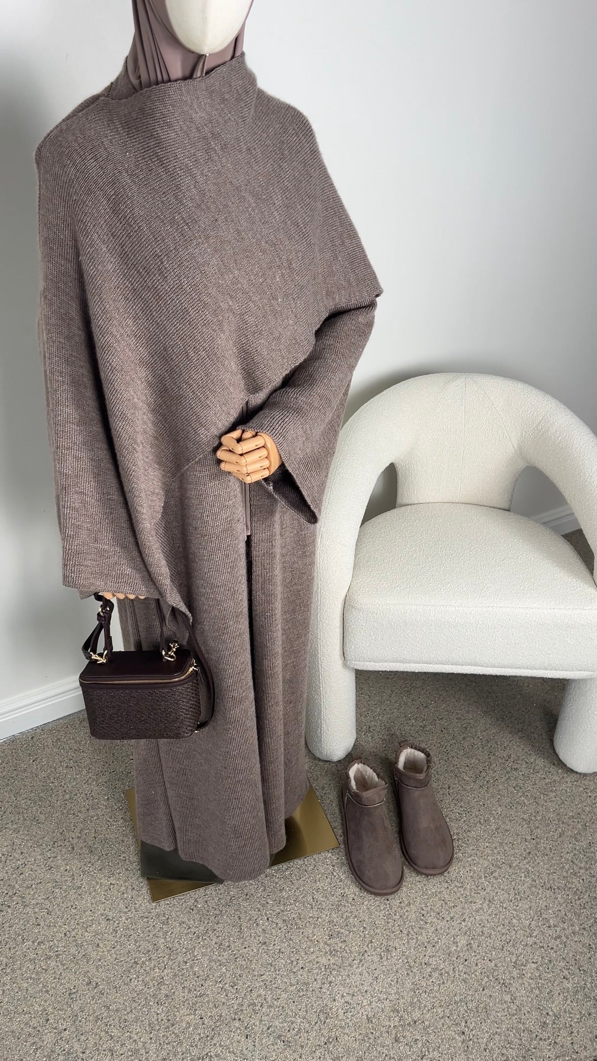 PONCHO ABAYA TAUPE