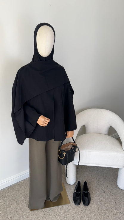 SCARF PONCHO BLACK