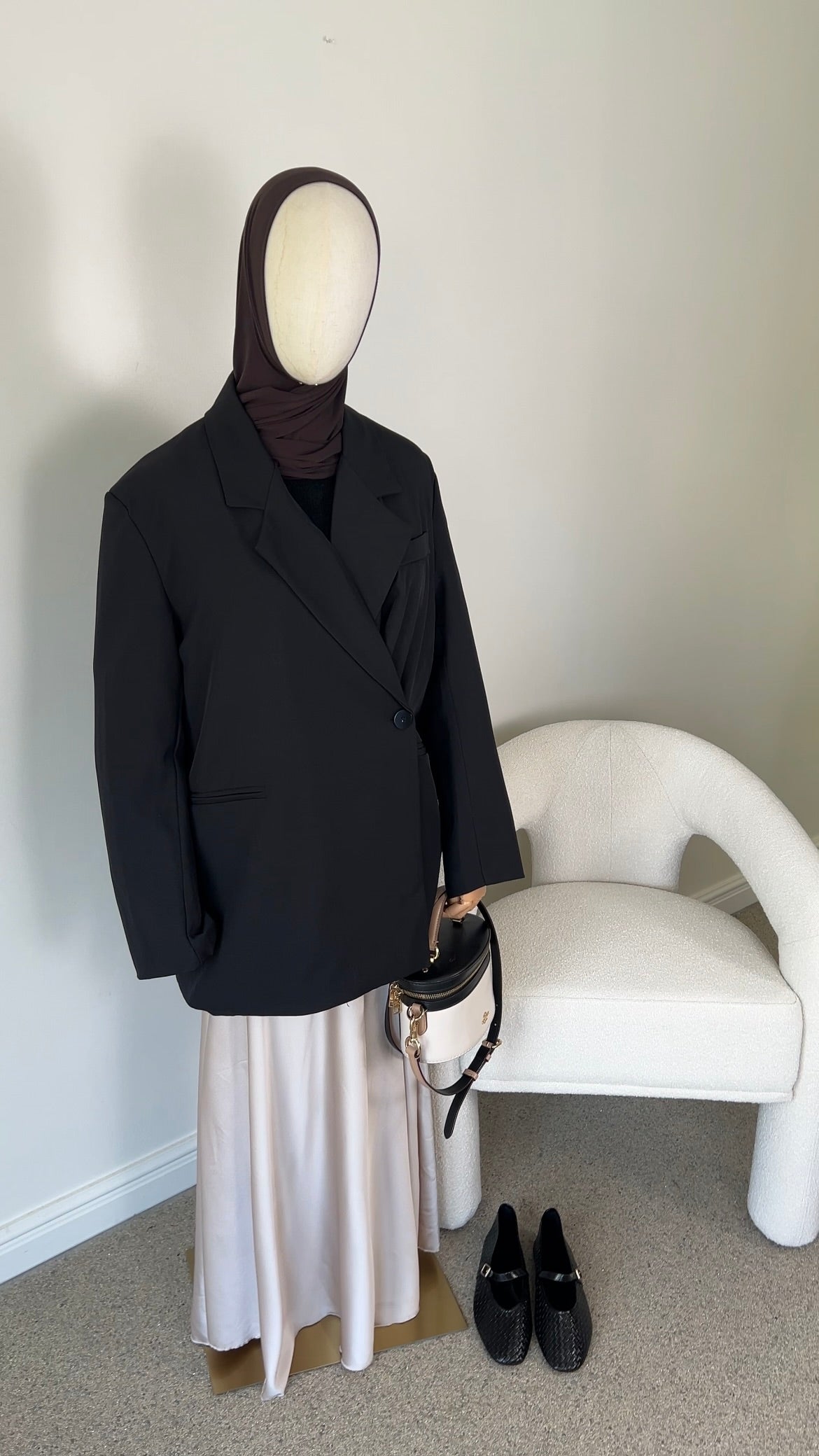 BUTTON BLAZER BLACK