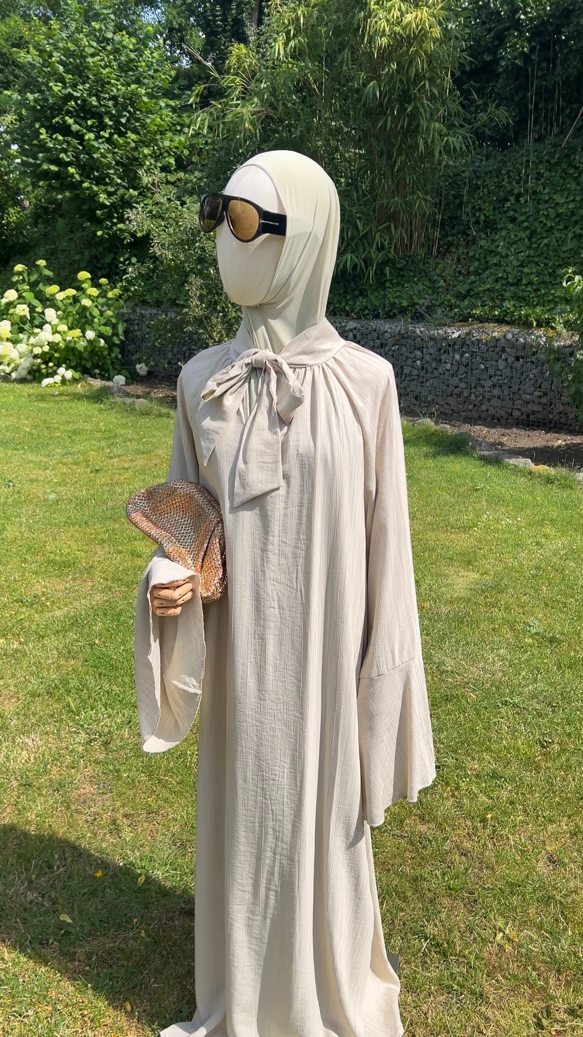 AIRY TIE DRESS BEIGE