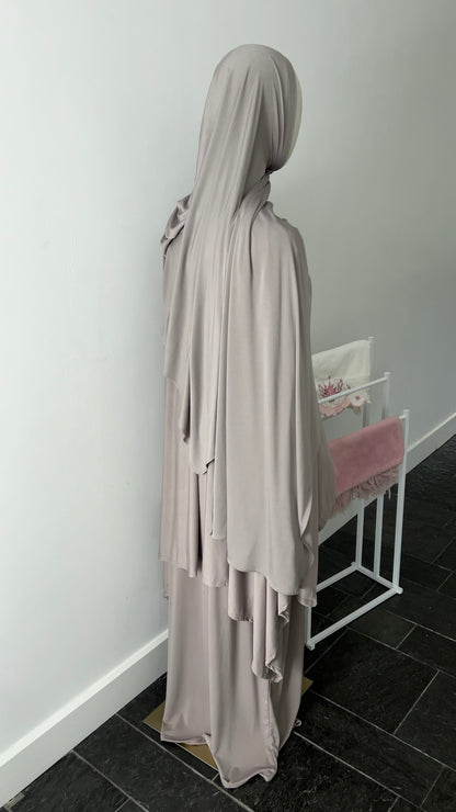 JERSEY CAPE SET TAUPE