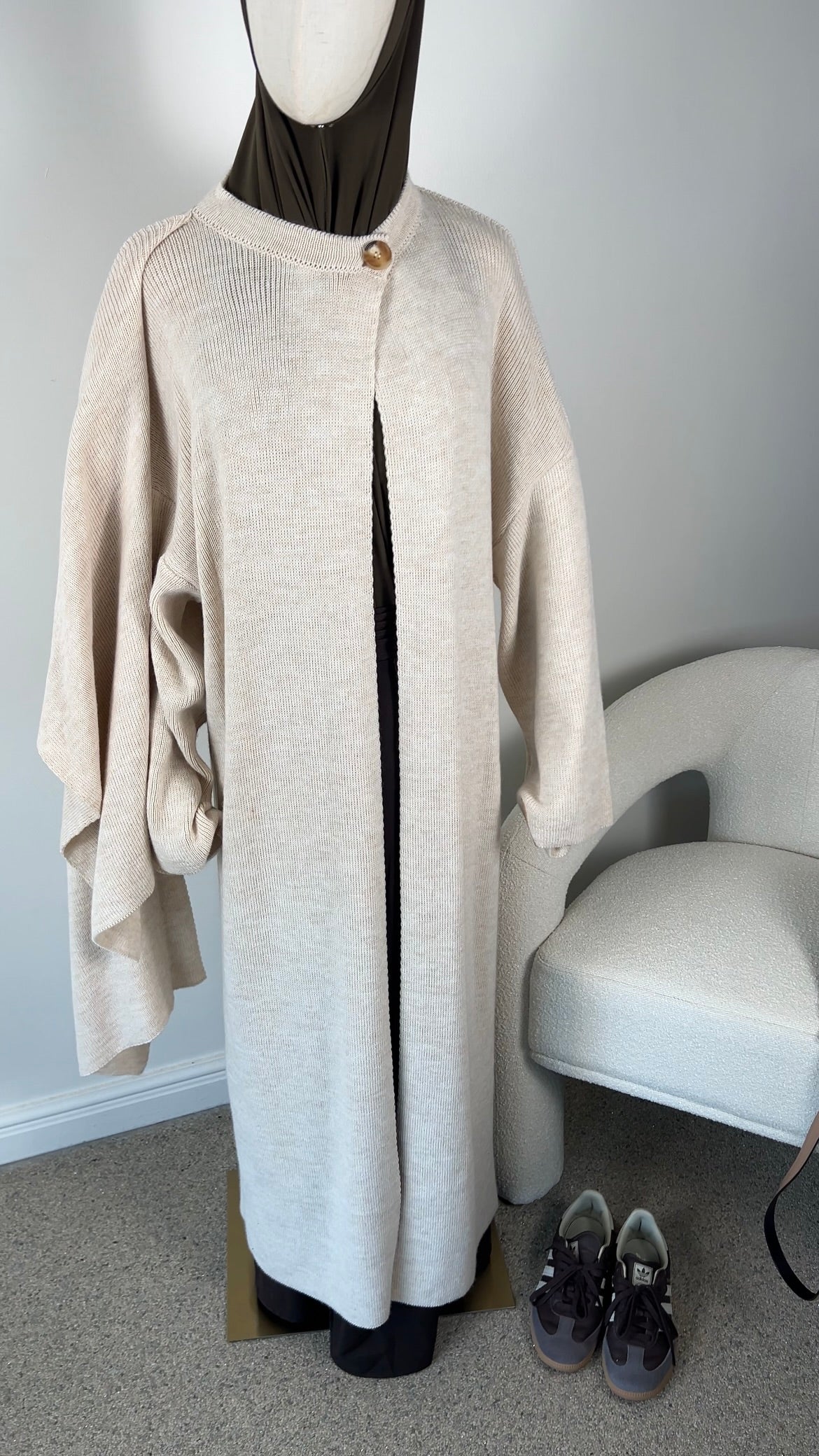 PONCHO ABAYA BEIGE
