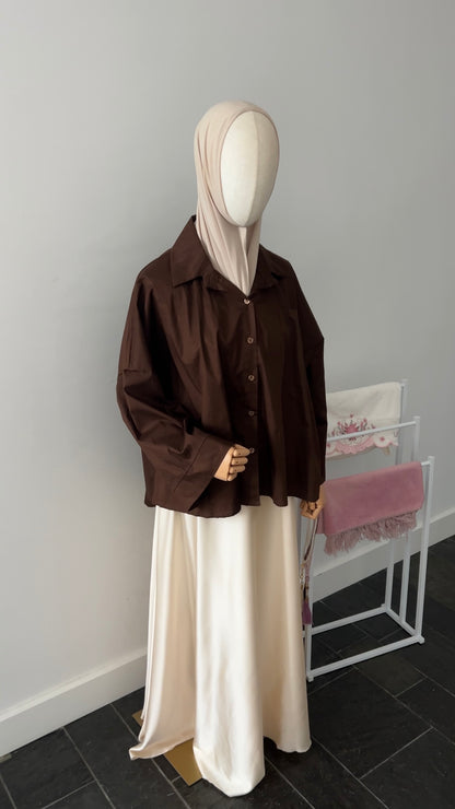 OVERSIZED SHIRT BROWN