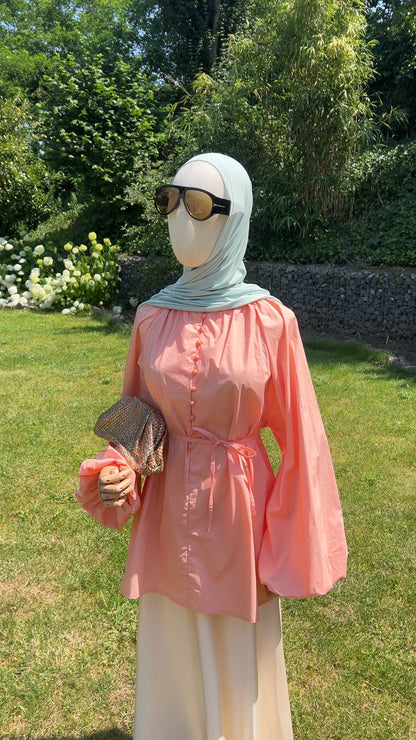 COTTON PUFF TOP PEACH