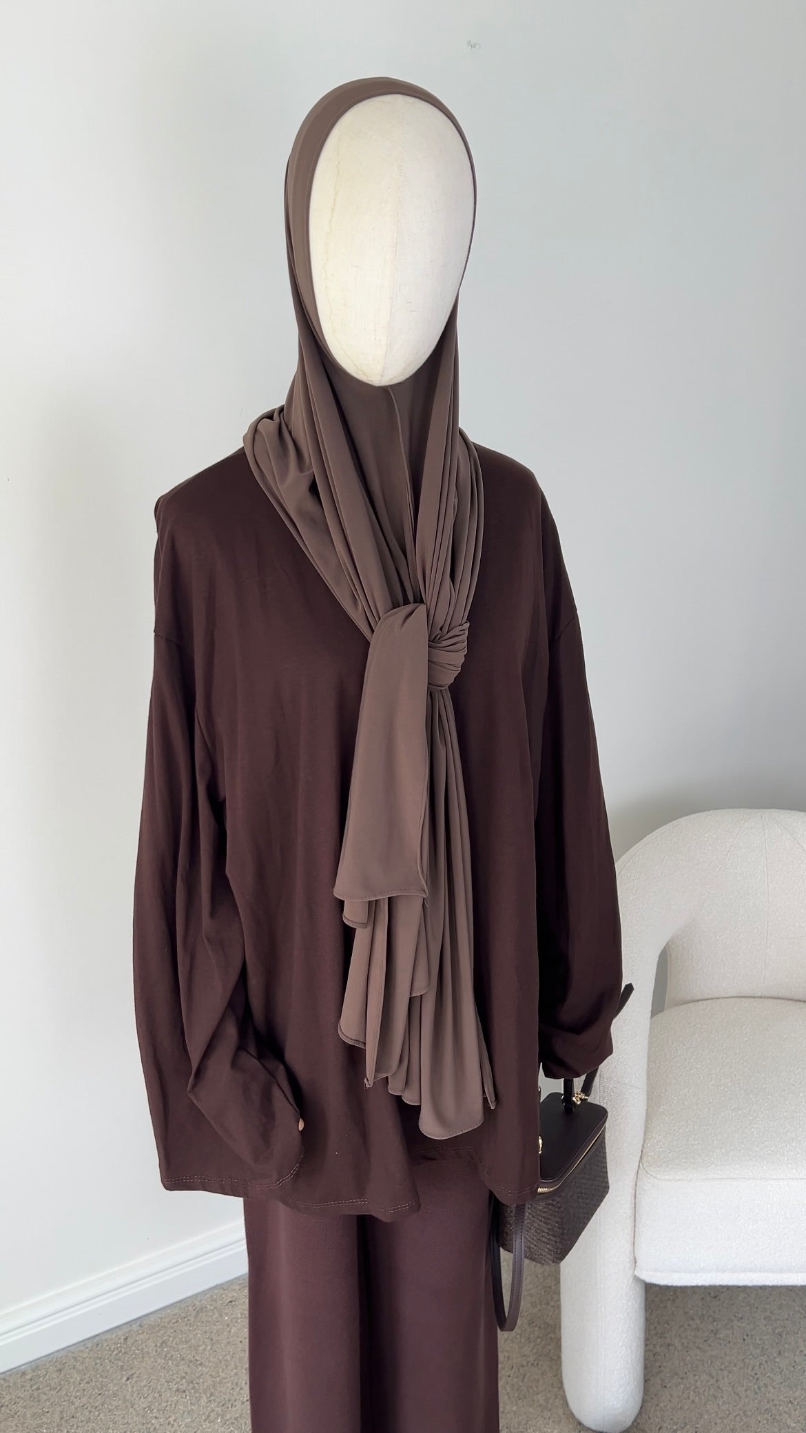 COTTON EXTRA LONGSLEEVE BROWN