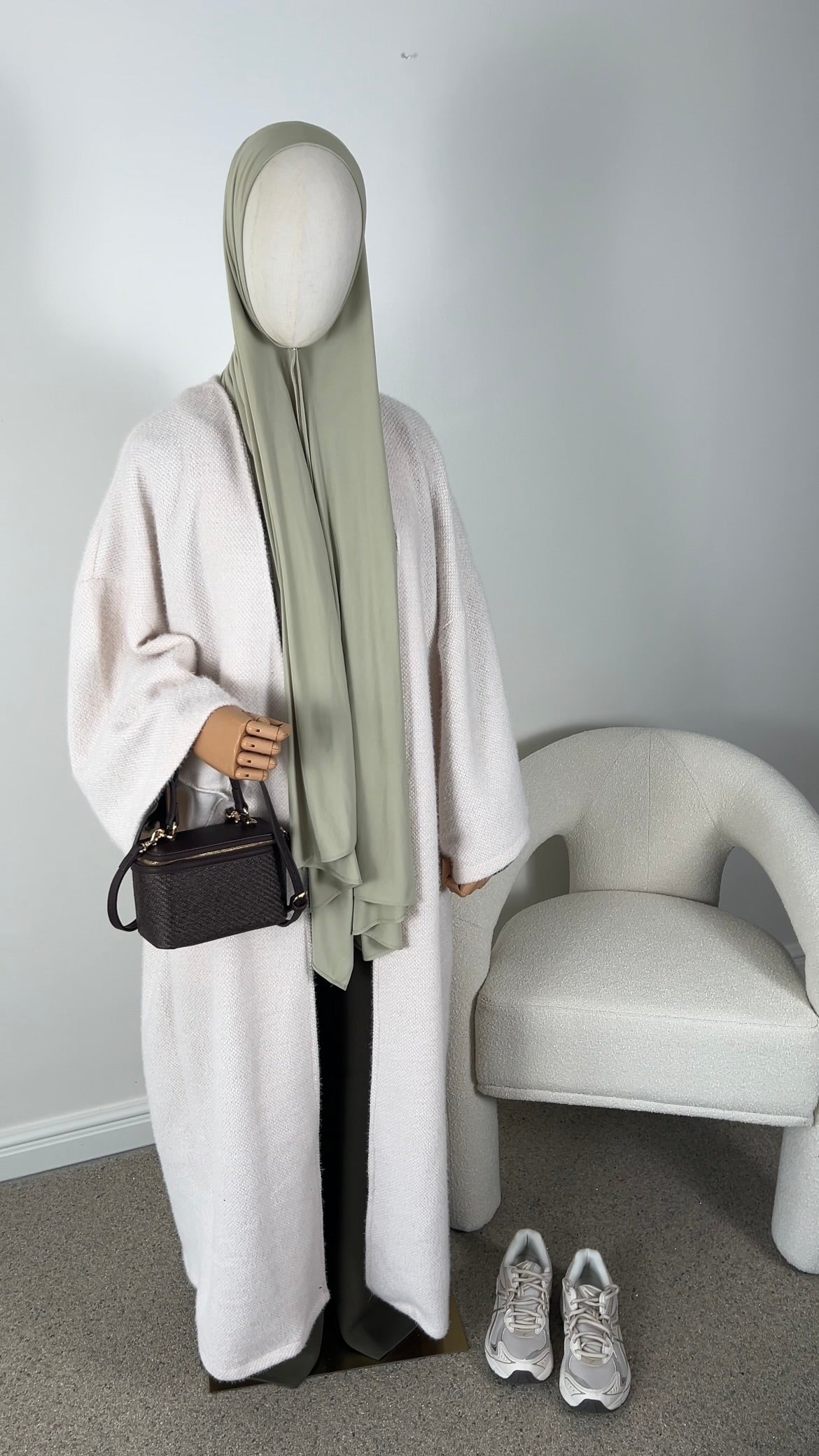 TEDDY ABAYA COAT WHITE