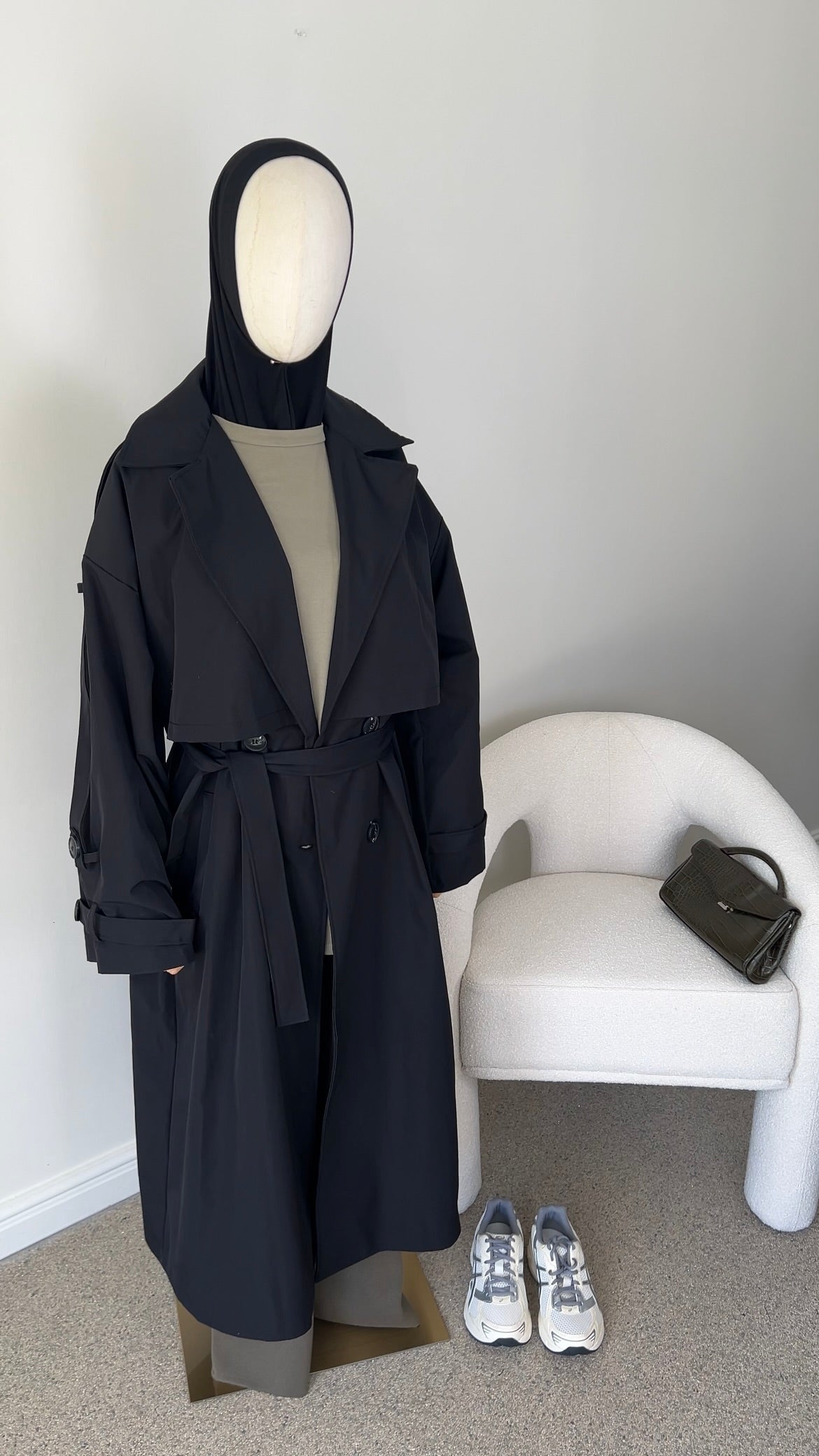 PREMIUM TRENCH COAT BLACK