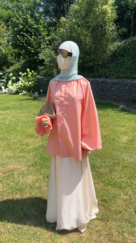COTTON PUFF TOP PEACH