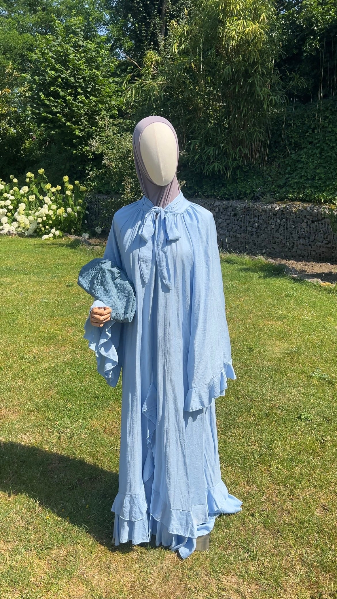 AIRY RUFFLE DRESS BLUE