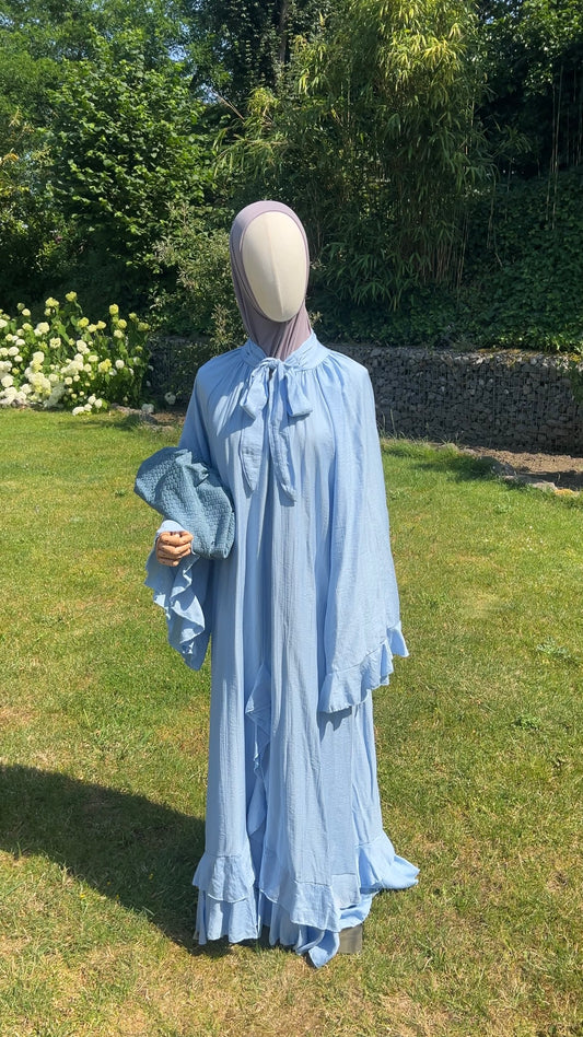 AIRY RUFFLE DRESS BLUE