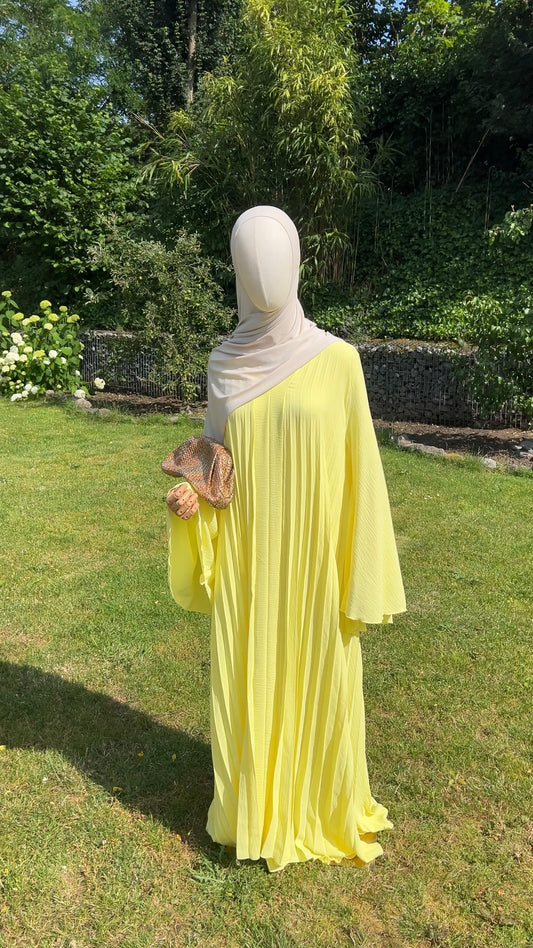 PLEATED DRESS YELLOW