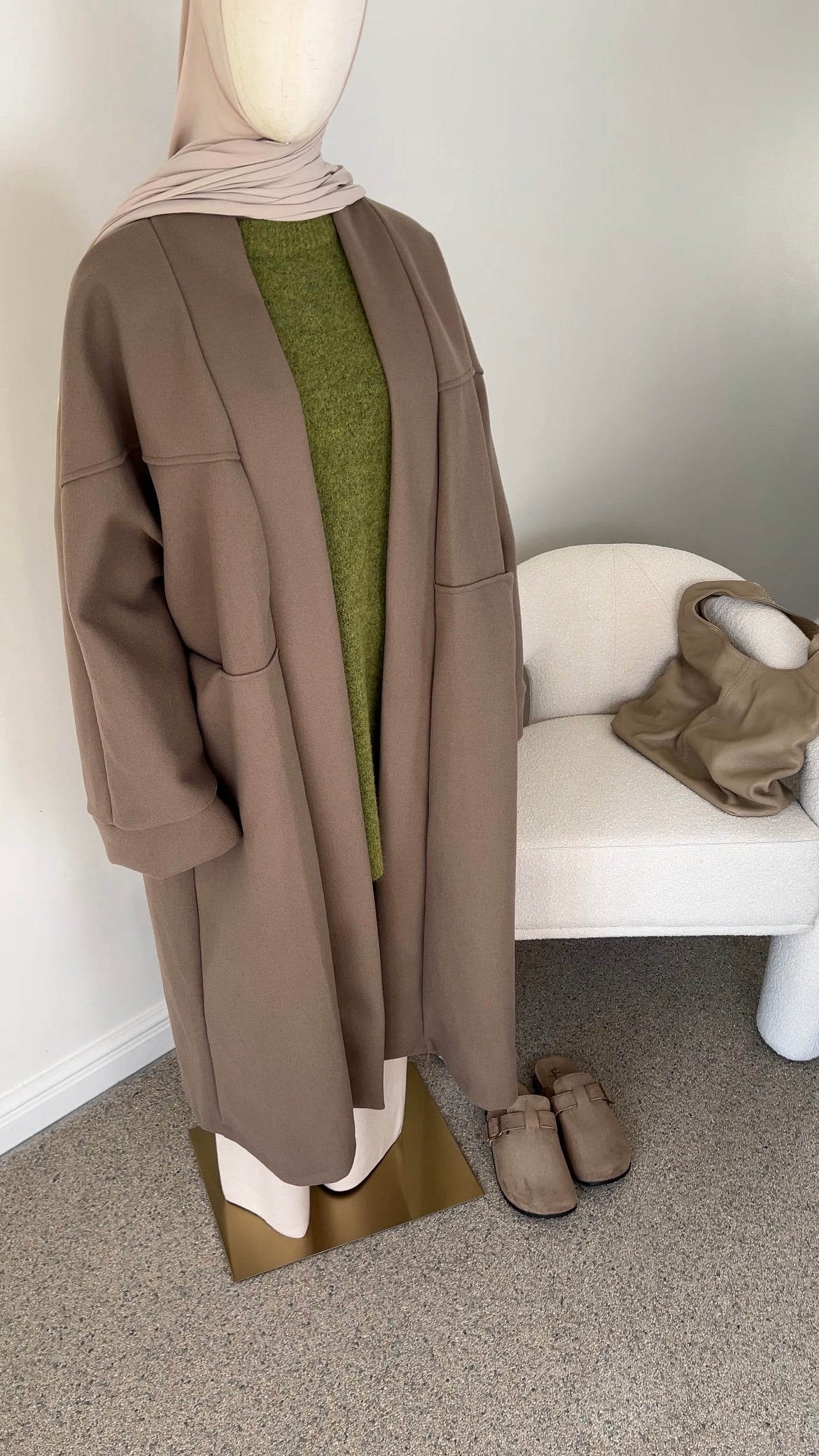 OVERSIZED COAT TAUPE