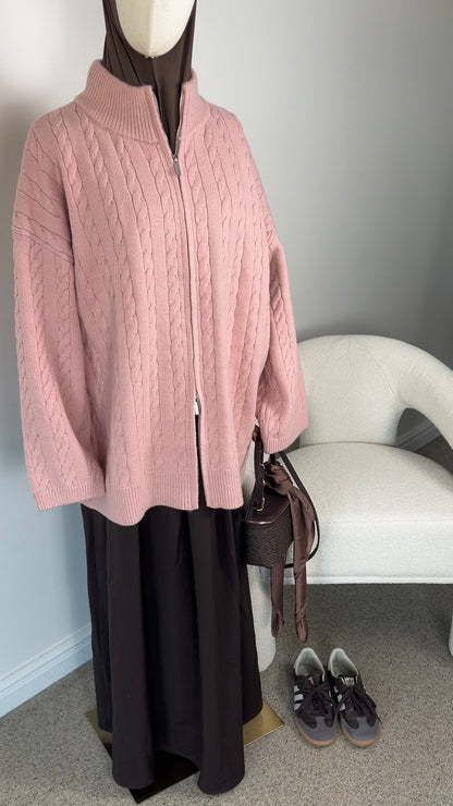 CABLE ZIPPER PINK