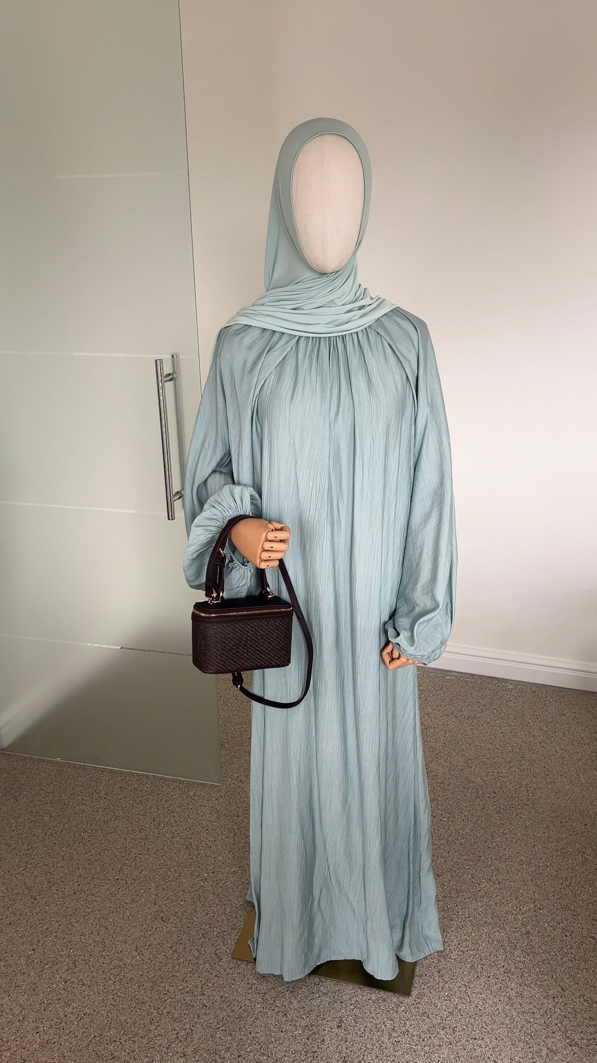SOFT VISCOSE ABAYA MINT BLUE