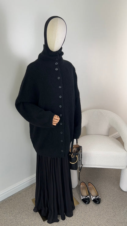 HIGH NECK KNIT SWEATER BLACK