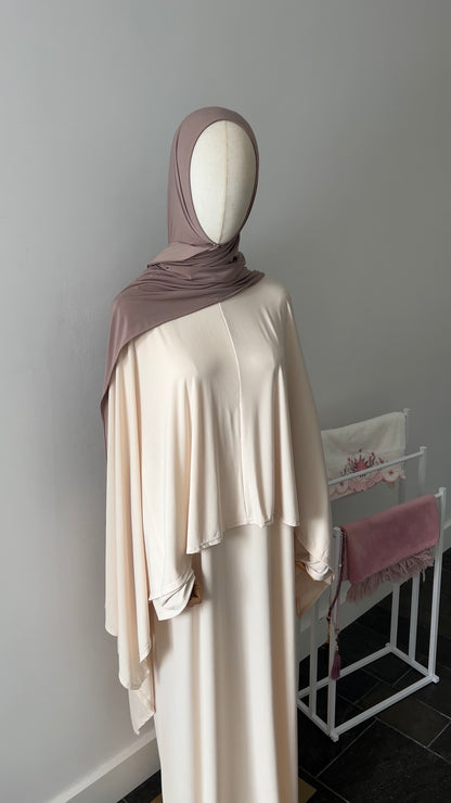 JERSEY CAPE SET BEIGE