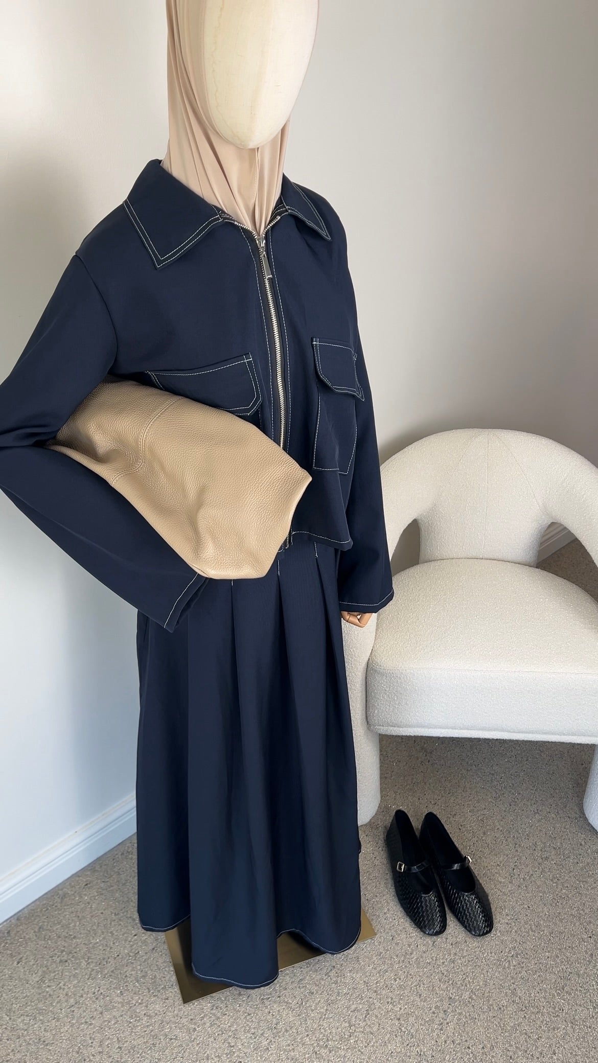 DENIM SKIRT SET NAVY
