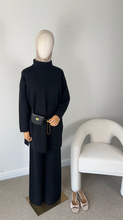COTTON KNITTED SET BLACK