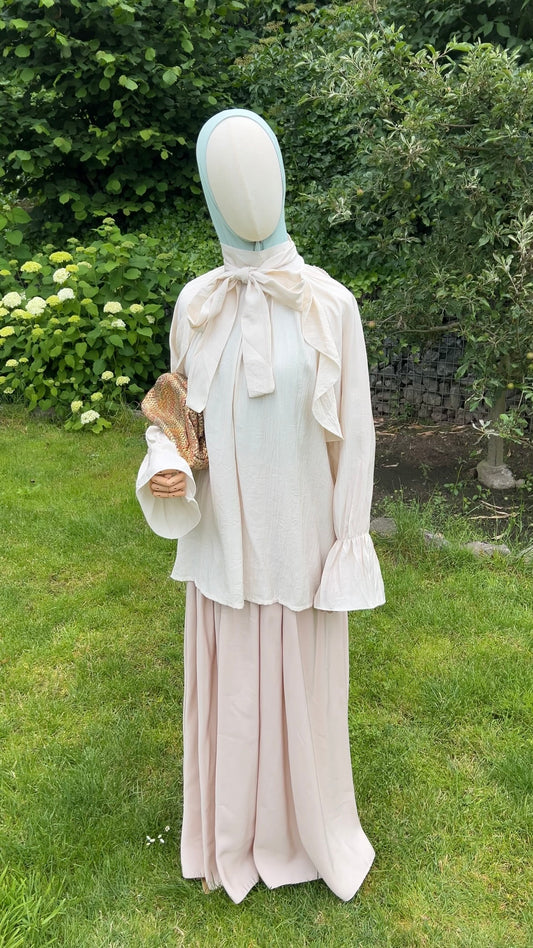 AIRY RUFFLE TOP BEIGE