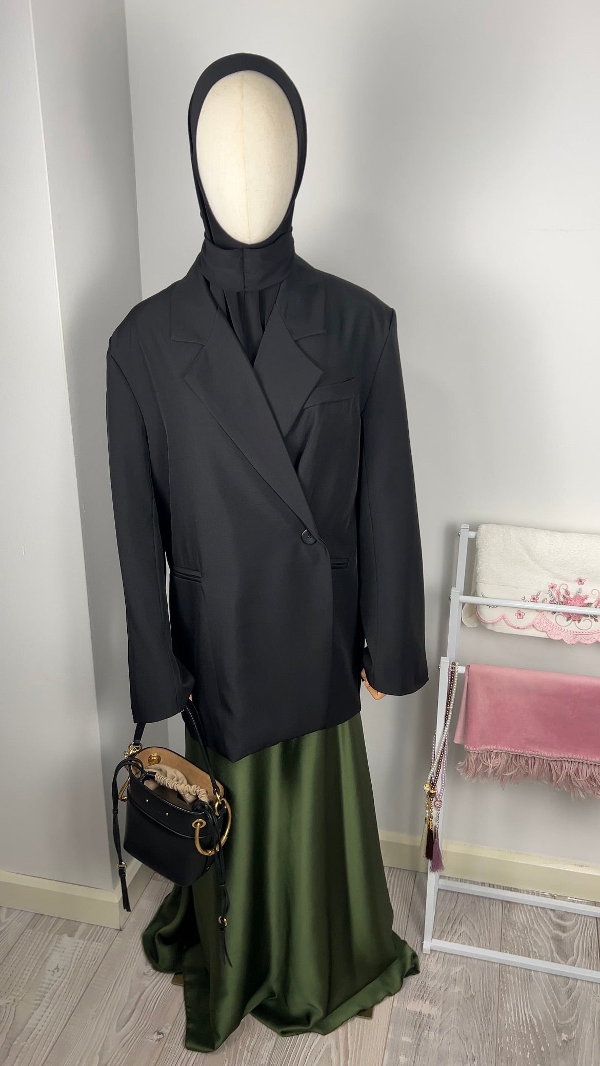 SATIN SKIRT KHAKI
