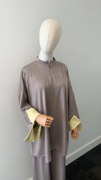 SLEEVE BURKINI LIGHT TAUPE/YELLOW