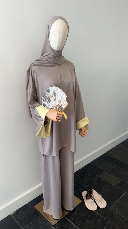 SLEEVE BURKINI LIGHT TAUPE/YELLOW