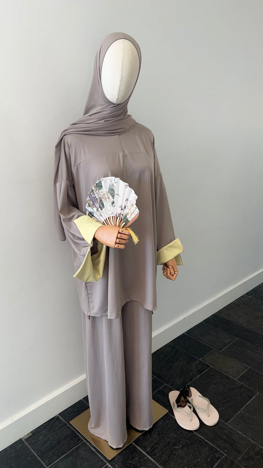 SLEEVE BURKINI LIGHT TAUPE/YELLOW