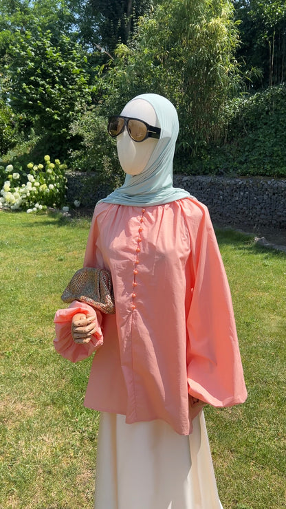 COTTON PUFF TOP PEACH