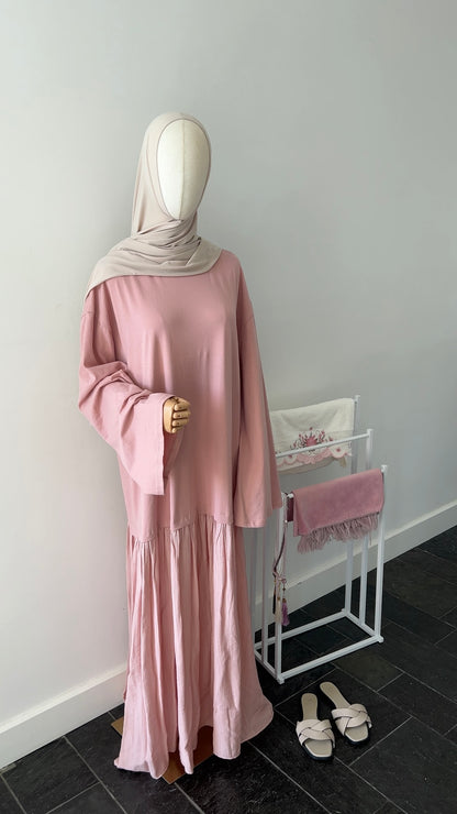 LONGSLEEVE RUFFLE DRESS PINK