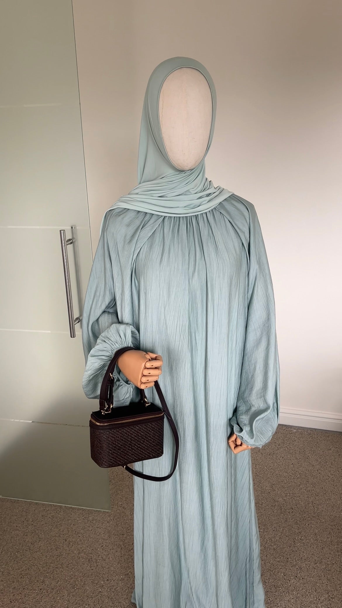 SOFT VISCOSE ABAYA MINT BLUE