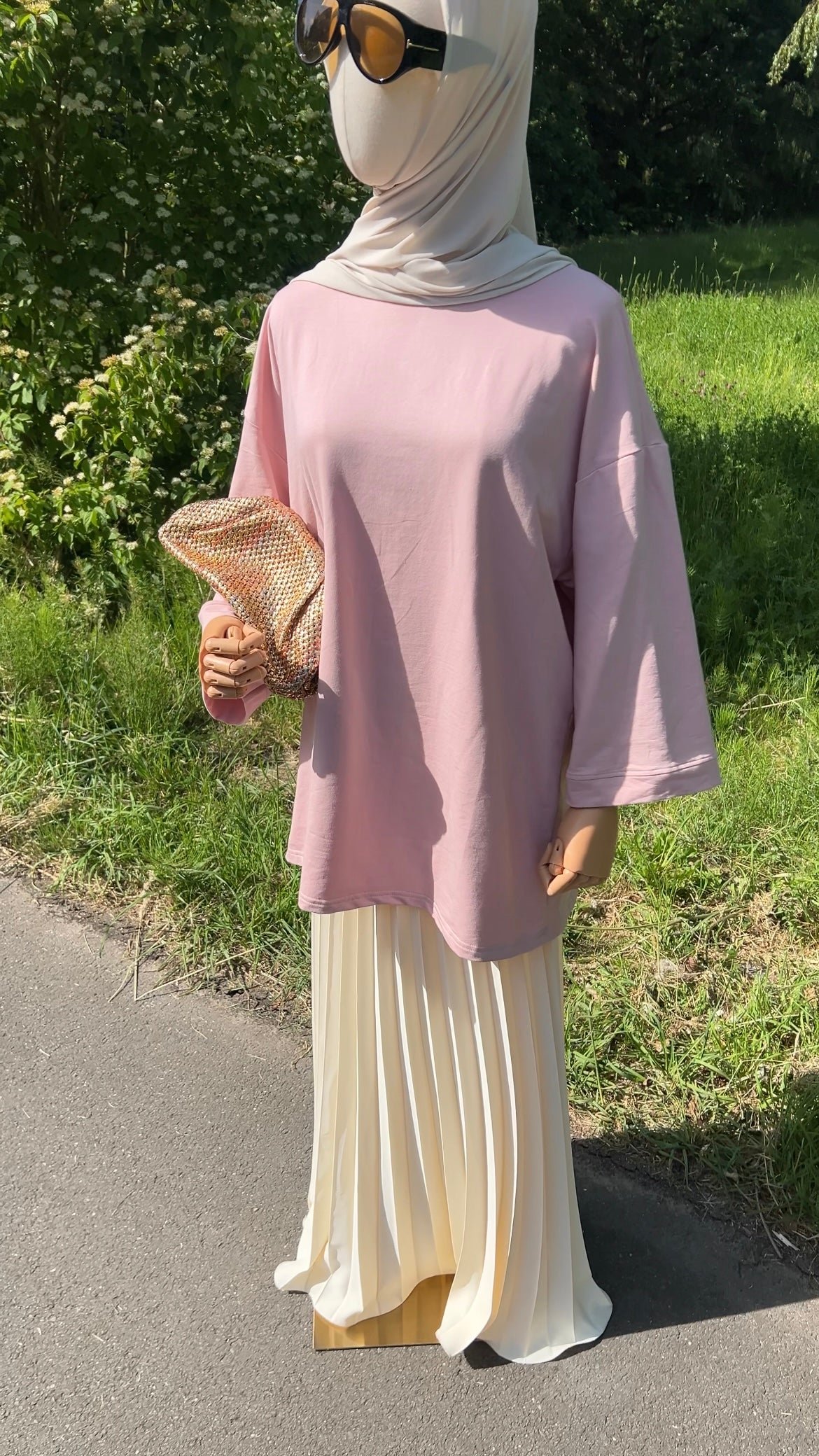 PLISSÉ SKIRT CRÈME