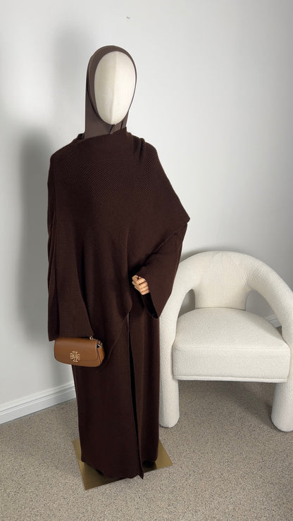 PONCHO ABAYA BROWN