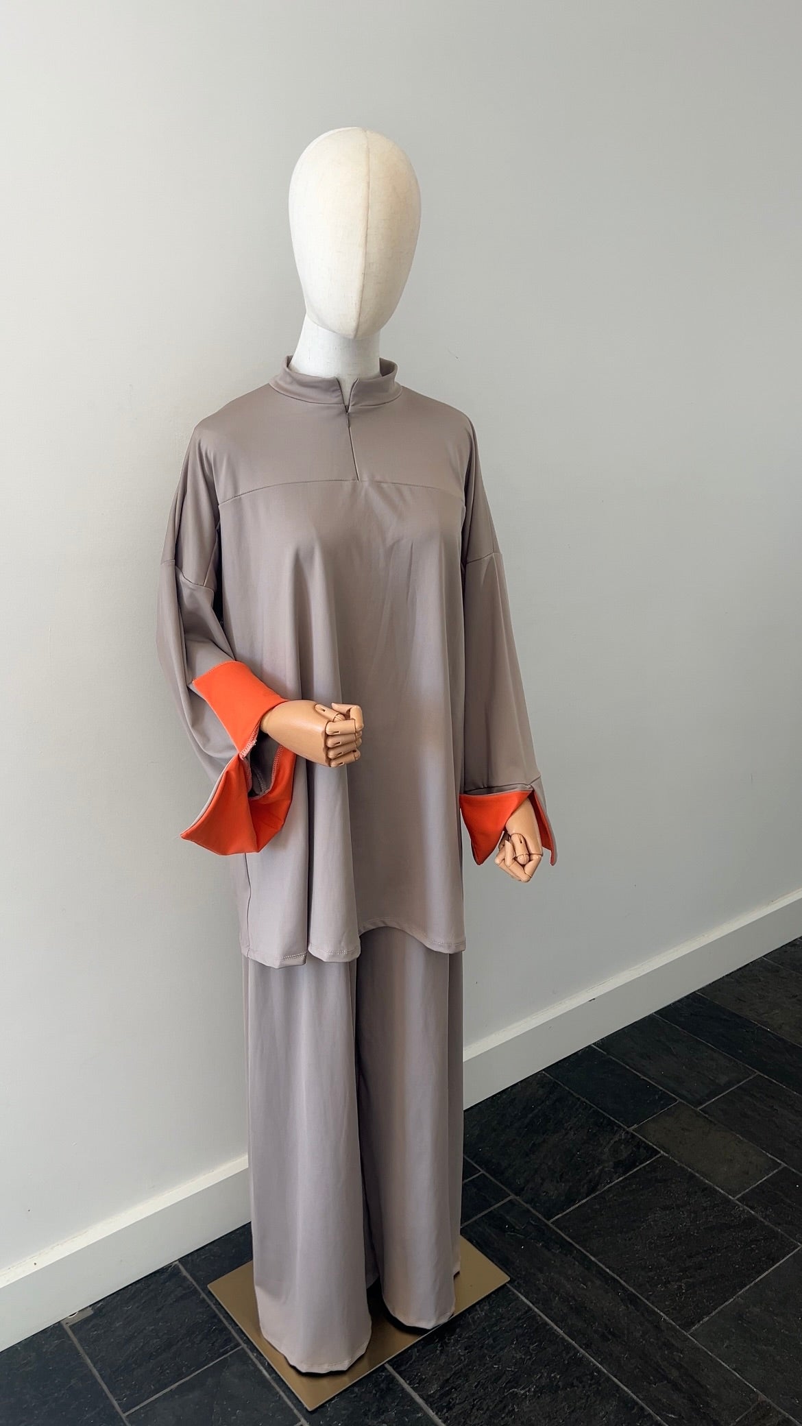 SLEEVE BURKINI LIGHT TAUPE/ORANGE