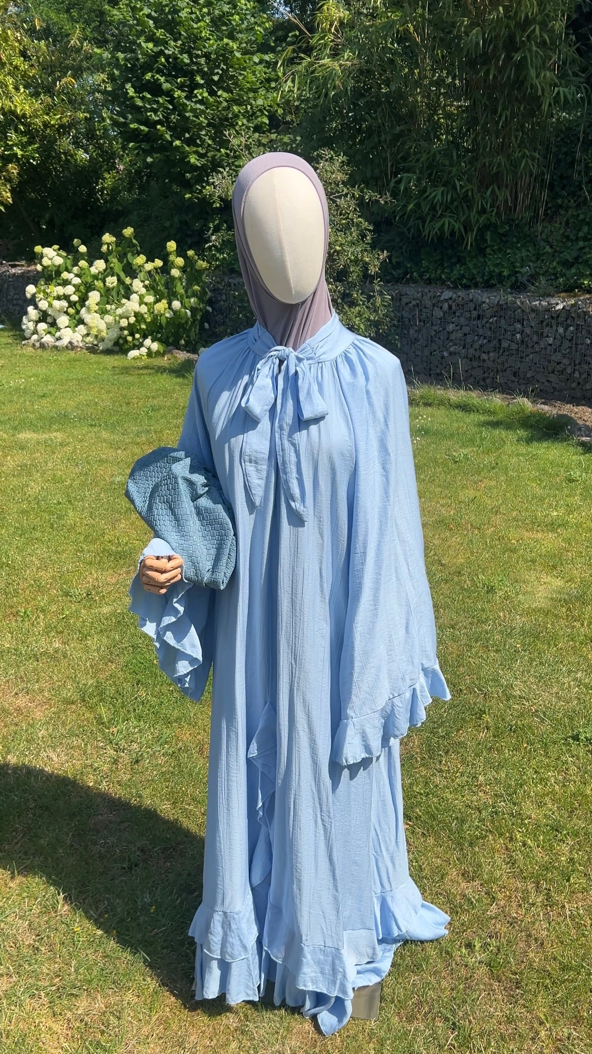 AIRY RUFFLE DRESS BLUE