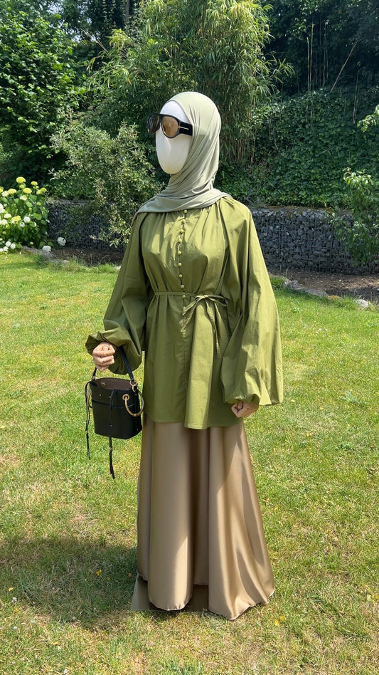 COTTON PUFF TOP OLIVE