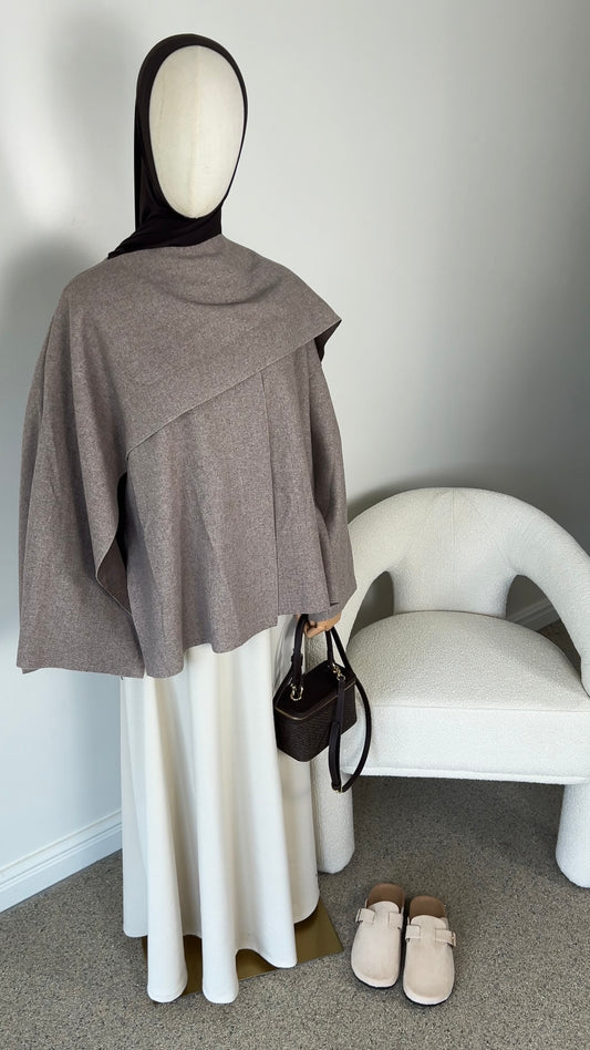 SCARF PONCHO TAUPE